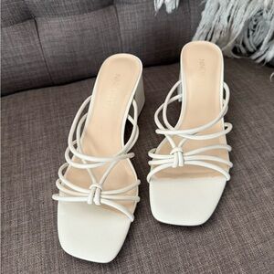 Nine West White Mules with Elegant Straps